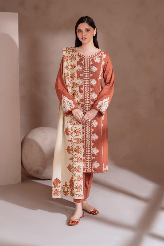 Iznik | Exclusive Winter | UE-368 XS Burnt Orange Khaddar