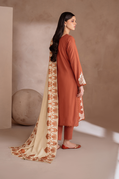 Iznik | Exclusive Winter | UE-368 S Burnt Orange Khaddar