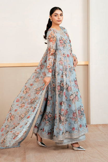Baroque | Luxury Pret 25 | EMBELLISHED PRINTED CHIFFON PR-1058 - Pakistani Designer Dress - by Baroque - Type : Ladies Clothes - 100% Original at Saira Sultan