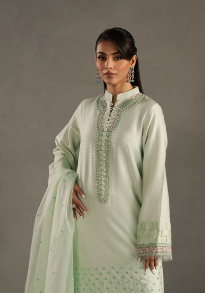 Zarqash | Silk Edit | ZQS 021 VANAYA XL Mint Green Raw Silk