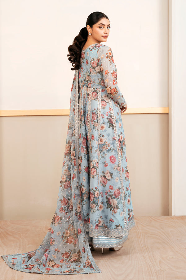 Baroque | Luxury Pret 25 | EMBELLISHED PRINTED CHIFFON PR-1058 - Pakistani Designer Dress - by Baroque - Type : Ladies Clothes - 100% Original at Saira Sultan