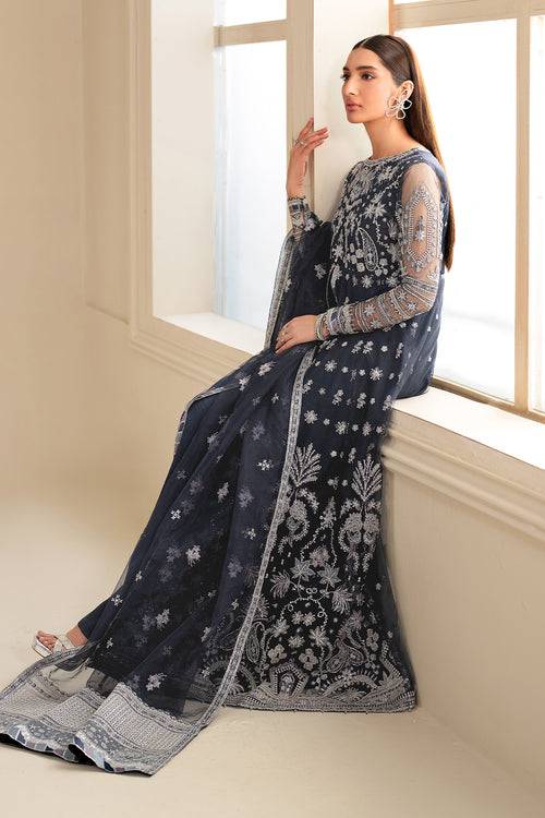 Baroque | Luxury Pret 24 | NET UF-621 - Pakistani Designer Dress - by Baroque | Type: Luxury - 100% Original at Saira Sultan