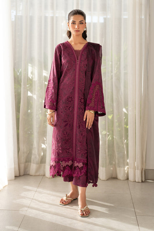 Baroque | Luxury Pret 25 | UF-4098 XS Wine Berry Lawn