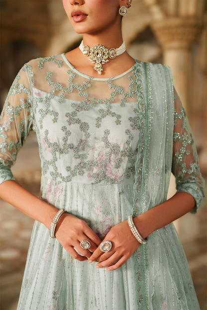 Iznik | Festive Formal | UE-553 Embroidered Net - Pakistani Designer Dress - by Iznik - Type : Ladies Clothes - 100% Original at Saira Sultan
