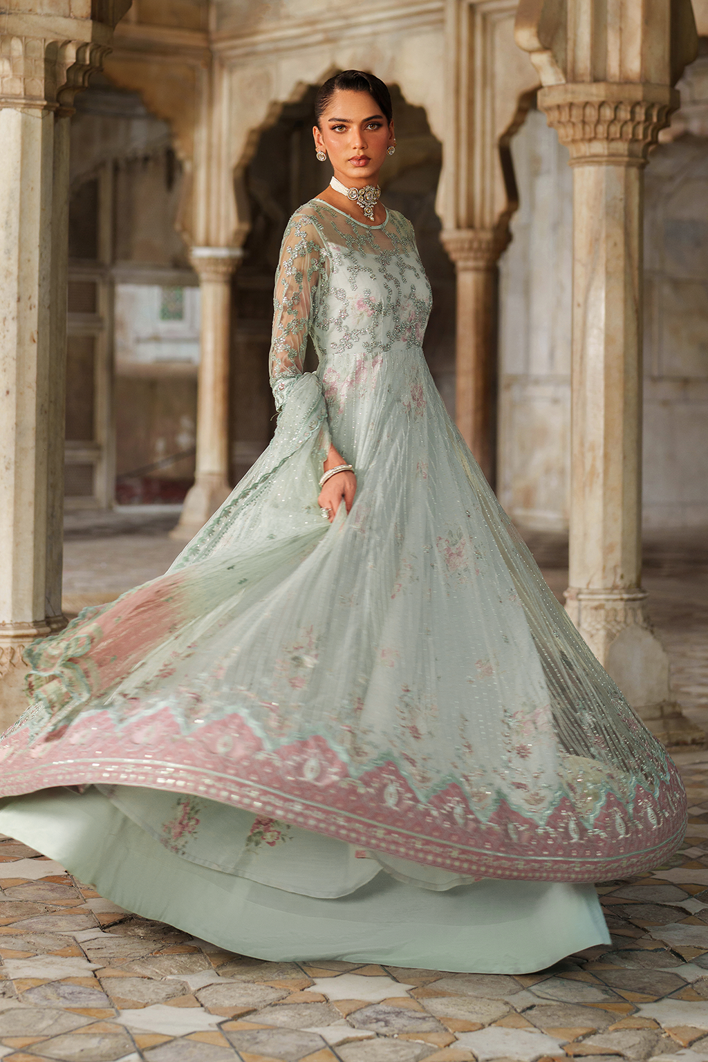 Iznik | Festive Formal | UE-553 Embroidered Net - Pakistani Designer Dress - by Iznik - Type : Ladies Clothes - 100% Original at Saira Sultan
