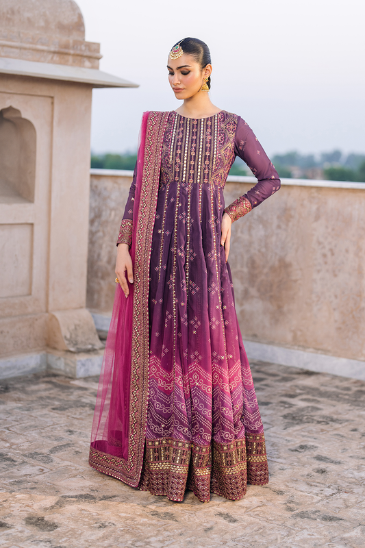 Iznik | Bandhani Formals | UE-333 XS Magenta Chiffon