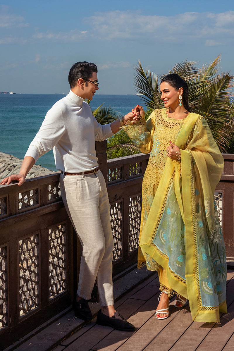 Rangrasiya | Premium Summer Lawn 25 | Minal Custom Size Yellow Lawn