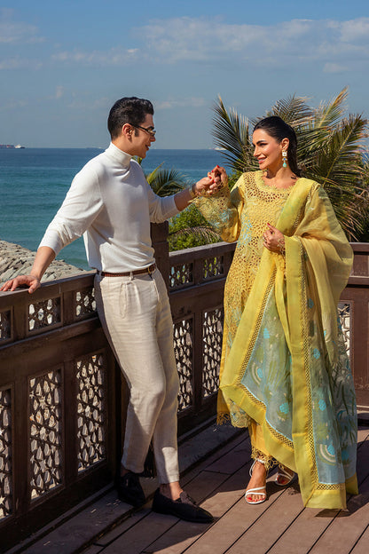 Rangrasiya | Premium Summer Lawn 25 | Minal Custom Size Yellow Lawn