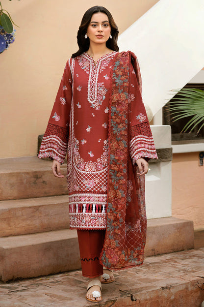 Farasha | Summer Weaves Embroidered Lawn | Russet Flames XS Rust Lawn