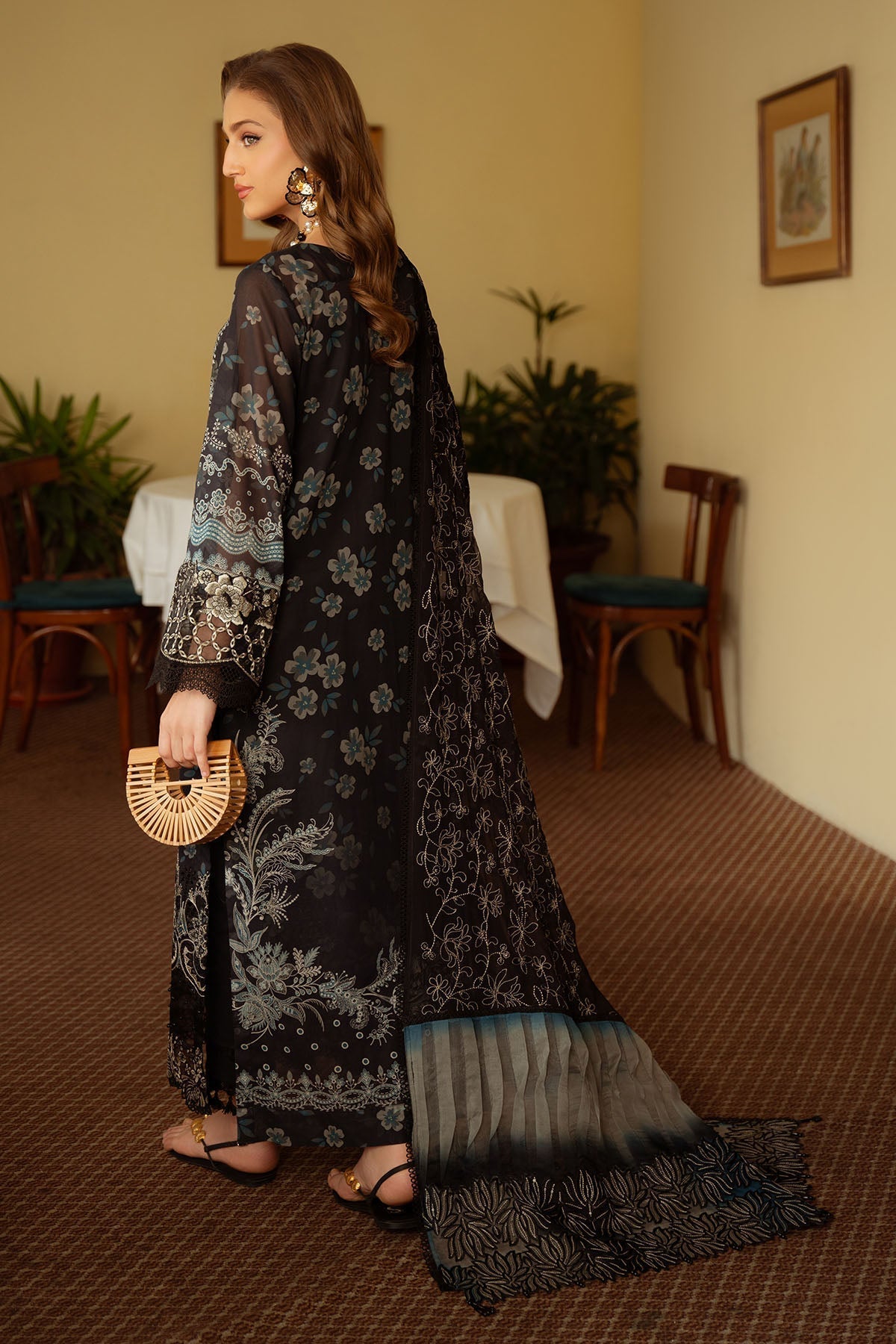 Nureh | Maya Swiss Lawn | NS-151 S Black Lawn