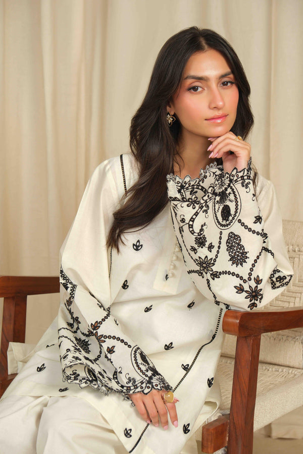 Noor by Saadia Asad | Noor Pret 25 | D2 - Monochrome Flair - Pakistani Designer Dress - by Noor by Saadia Asad - Type : Ladies Clothes - 100% Original at Saira Sultan