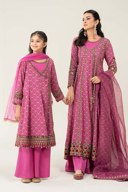 Maria B | 3 Piece Printed Linen Suit | MKD-W24-16 6-Apr Pink