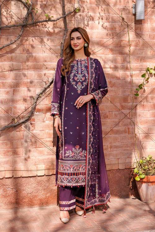 Farasha | Kaavish Lawn 24 | SHADOW BERRY - Pakistani Designer Dress - by Farasha | Type: Luxury - 100% Original at Saira Sultan
