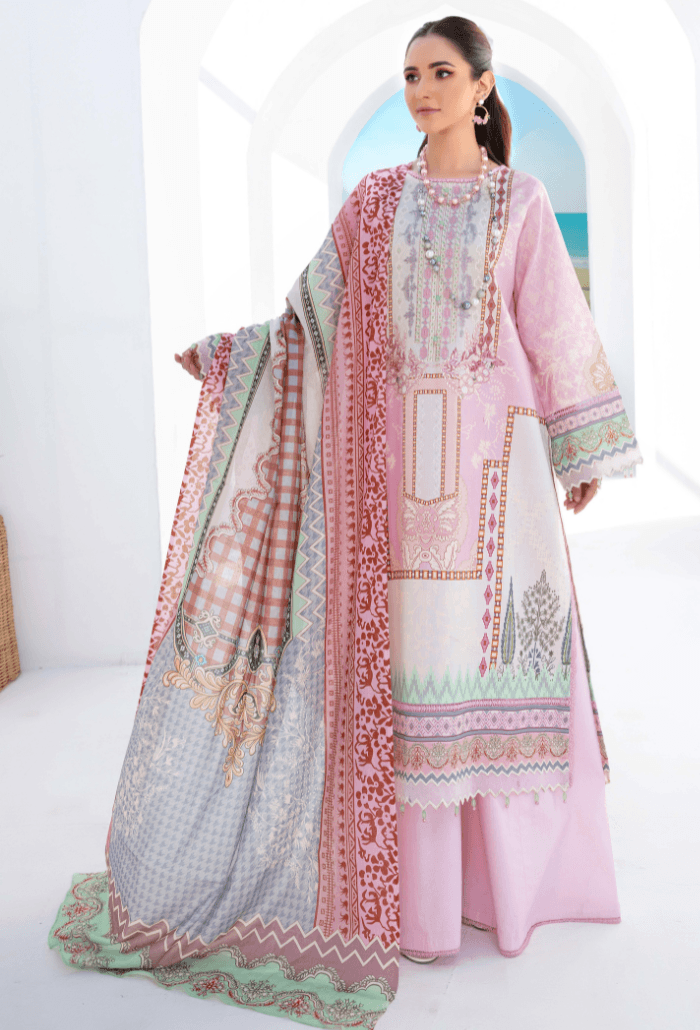 Humdum | Saira Bano Lawn 24 | D08 - Pakistani Designer Dress - by HumDum | Type: Casuals - 100% Original at Saira Sultan