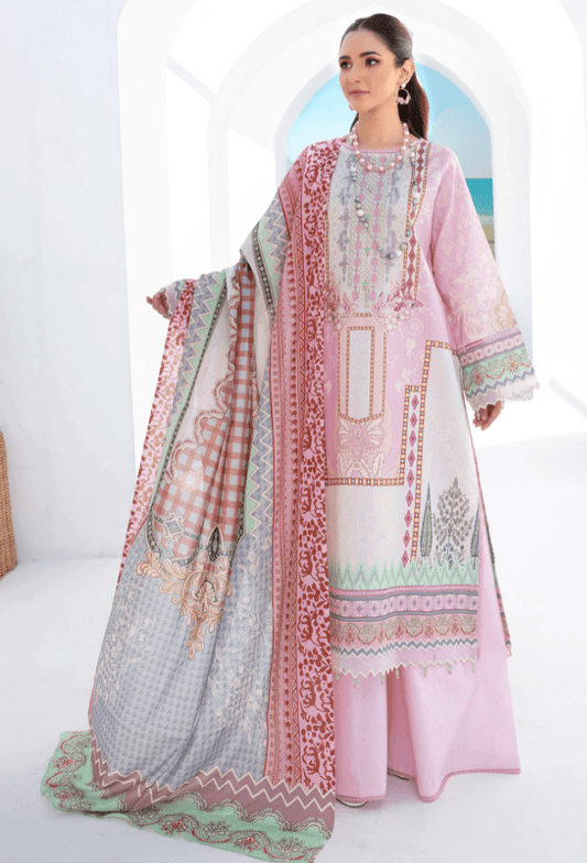 Humdum | Saira Bano Lawn 24 | D08 - Pakistani Designer Dress - by HumDum | Type: Casuals - 100% Original at Saira Sultan