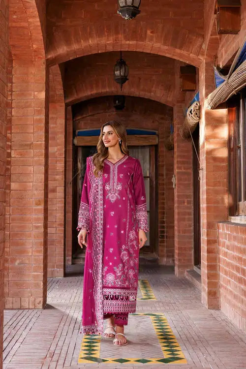 Farasha | Kaavish Lawn 24 | ROSY SOMBER - Pakistani Designer Dress - by Farasha | Type: Luxury - 100% Original at Saira Sultan