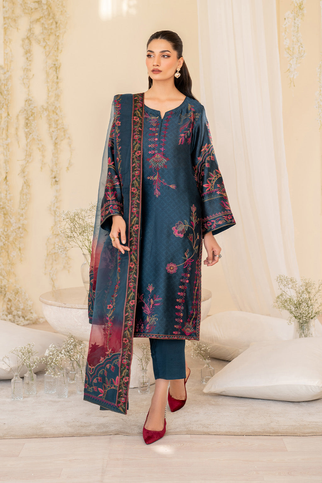 Iznik | Festive Formal | UE-379 Embroidered Pure silk - Pakistani Designer Dress - by Iznik - Type : Ladies Clothes - 100% Original at Saira Sultan