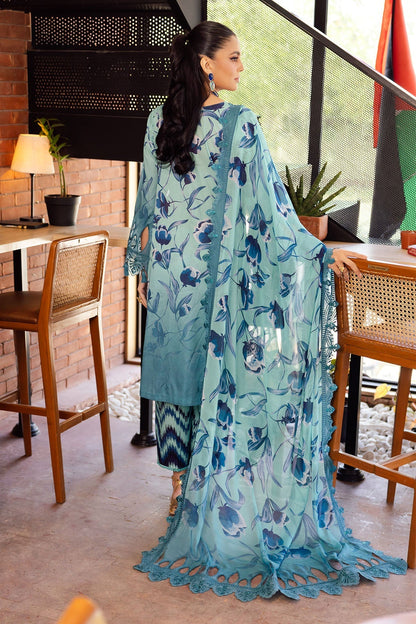 Nureh | Glam Girl Lawn | GL-08 S Ice Blue Lawn