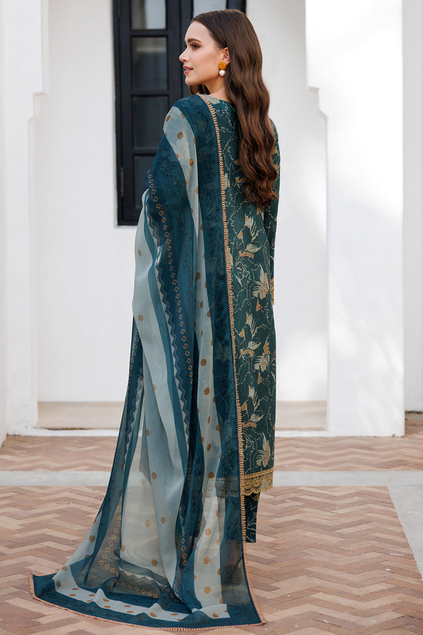 Farasha | Printed Essentials | Teal Bell S Zinc Lawn