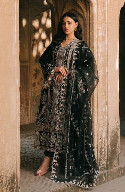 Fiona | Sarang Lawn 25 | Kara Custom Size Black Lawn