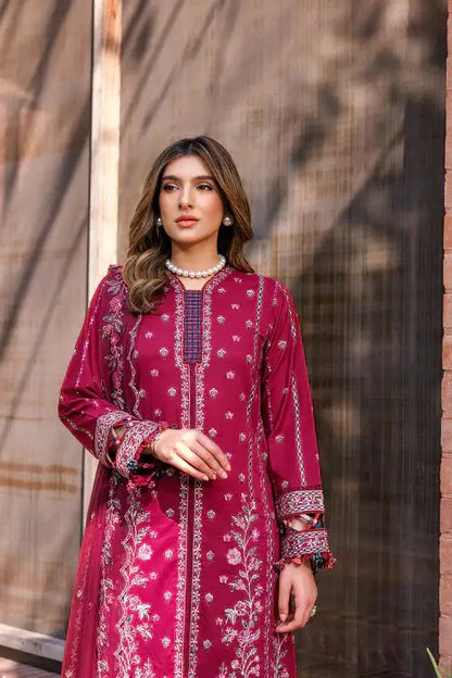 Farasha | Kaavish Lawn 24 | GARNET GLAM - Pakistani Designer Dress - by Farasha | Type: Luxury - 100% Original at Saira Sultan