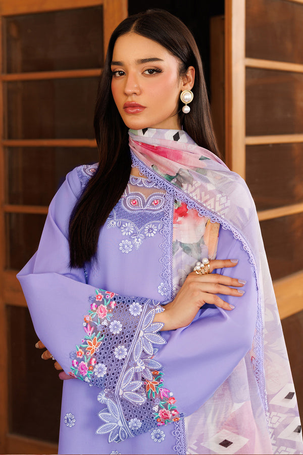 Farasha | Summer Weaves Embroidered Lawn | Lavender Dew M Lavender Lawn