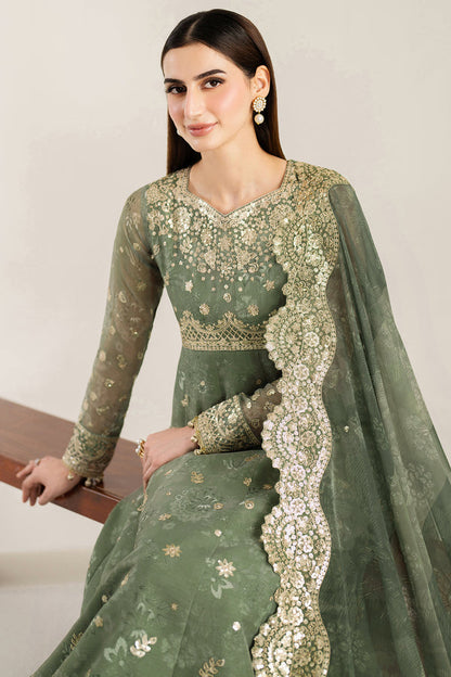 Farasha | Fiorella Formals | Olive Aura - Pakistani Designer Dress - by Farasha - Type : Ladies Clothes - 100% Original at Saira Sultan