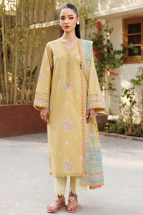 Farasha | Summer Weaves Embroidered Lawn | Sunlit Mellow XS Pale Yellow Lawn