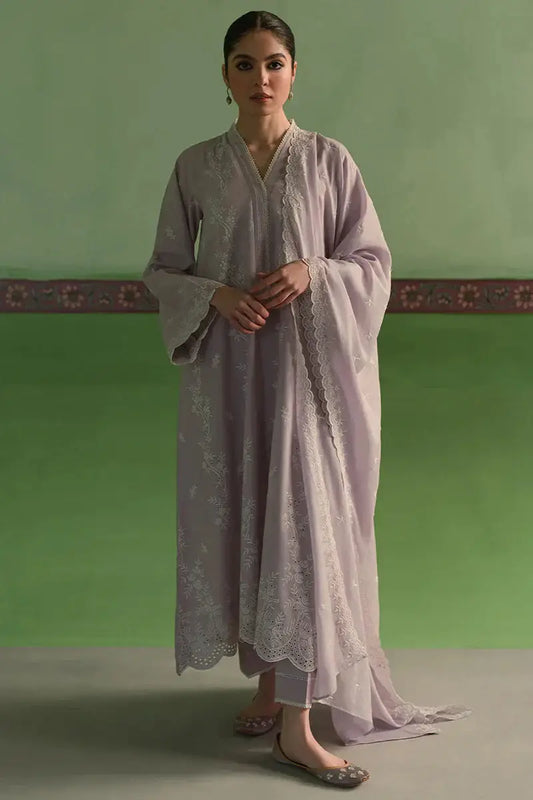 Cross Stitch | Chikankari Lawn | LILAC BLOOM - Pakistani Designer Dress - by Cross Stitch | Type: Luxury - 100% Original at Saira Sultan