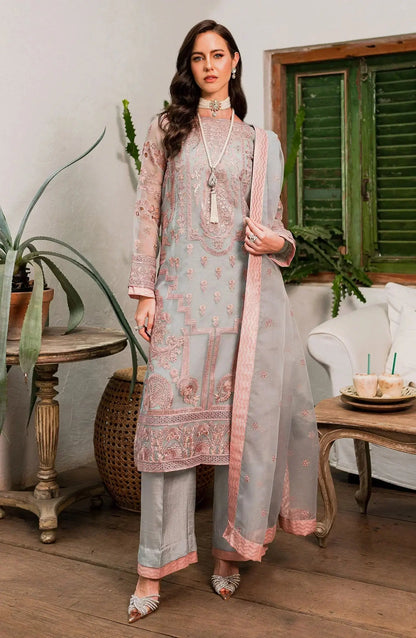 Maryum N Maria | Sorina Luxury Chiffon 23 | Dawn Blue (MW23-510) - Pakistani Designer Dress - by Maryum N Maria | Type: Formal - 100% Original at Saira Sultan