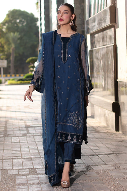 Charizma | Festive Pret | CMA-4-092 S Navy Blue Organza