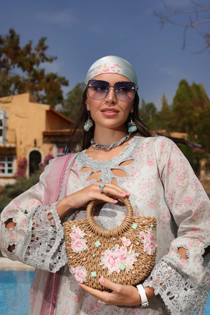 Noor by Saadia Asad | Luxe Chikankari 25 | D7-B S Off White Lawn
