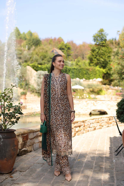 Noor by Saadia Asad | Luxe Chikankari 25 | D2-A S Brown Lawn