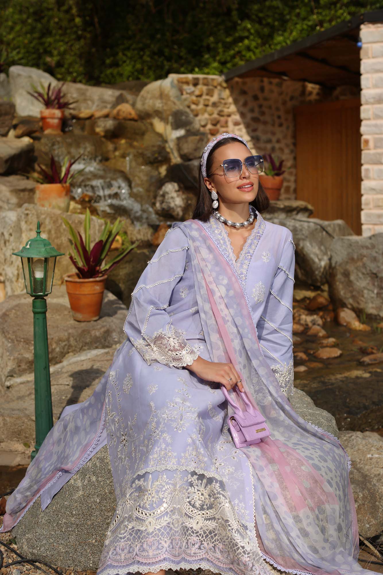 Noor by Saadia Asad | Luxe Chikankari 25 | D3-A L Lilac Lawn