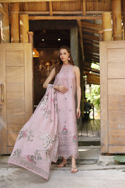 Noor by Saadia Asad | Eid Luxe Printedkari | D2-B S Blush Pink Lawn