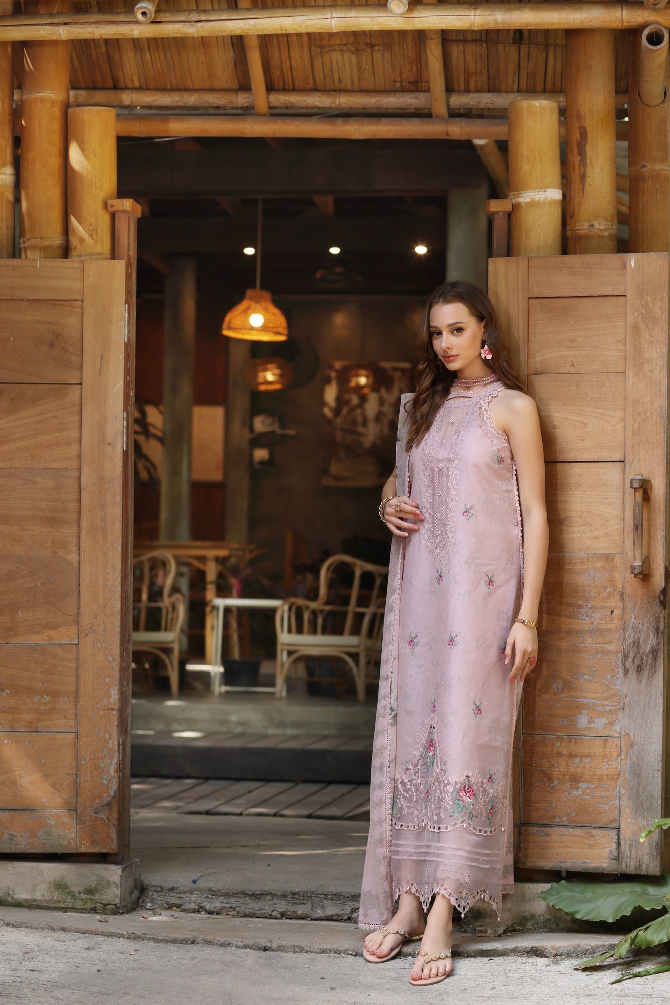 Noor by Saadia Asad | Eid Luxe Printedkari | D2-B L Blush Pink Lawn