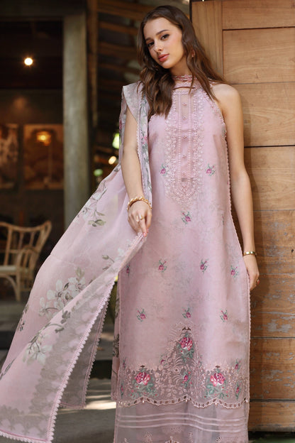 Noor by Saadia Asad | Eid Luxe Printedkari | D2-B M Blush Pink Lawn