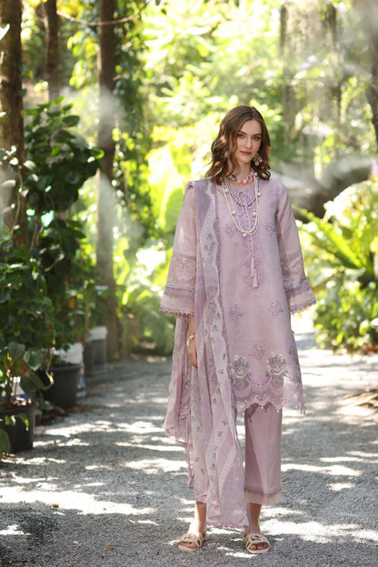 Noor by Saadia Asad | Eid Luxe Printedkari | D6-B Lilac S Lawn
