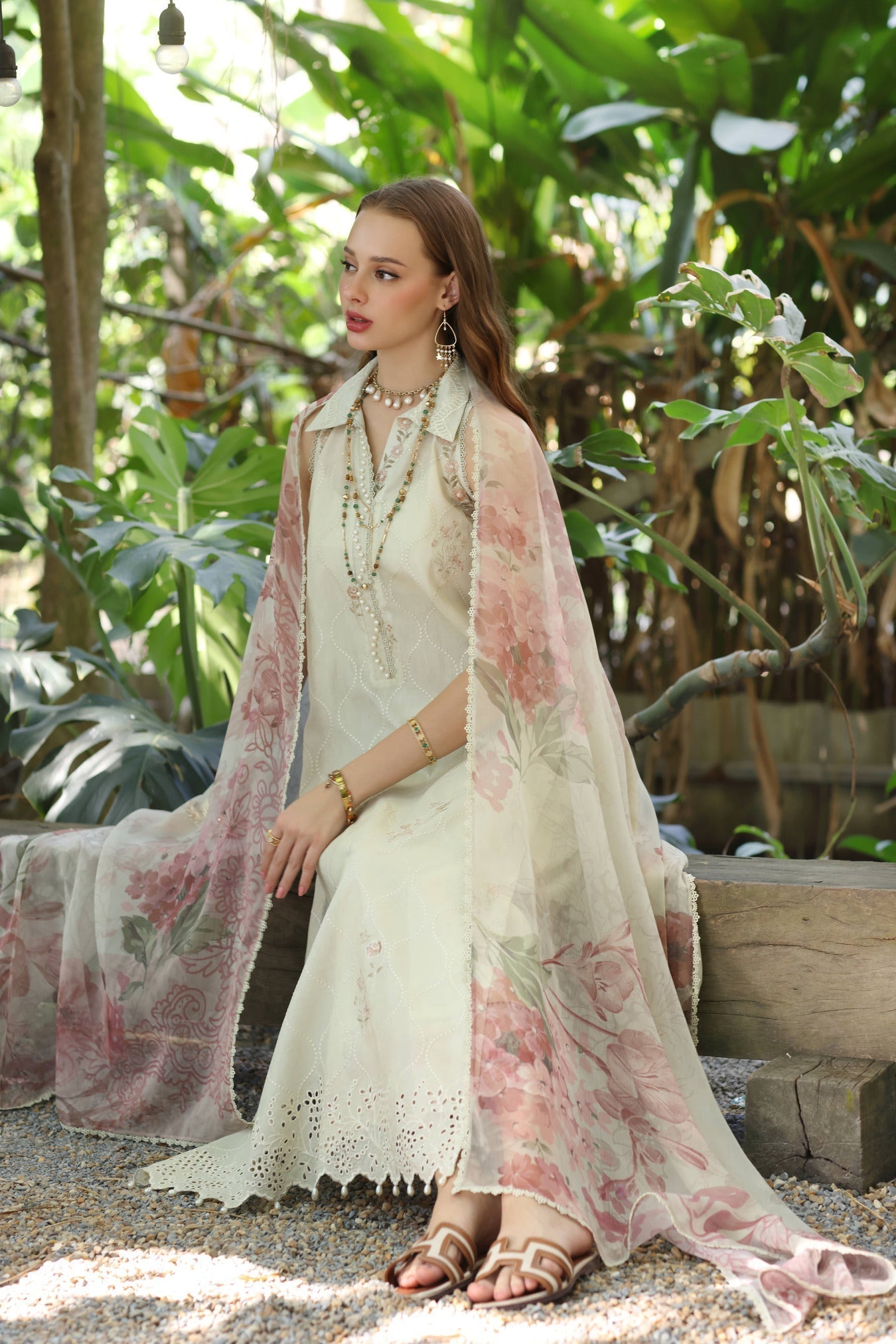 Noor by Saadia Asad | Eid Luxe Printedkari | D5-B M Ivory Lawn