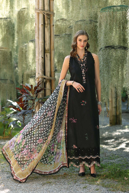 Noor by Saadia Asad | Eid Luxe Printedkari | D10-B S Black Lawn