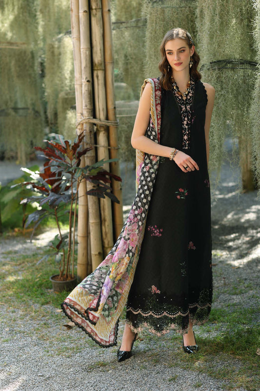 Noor by Saadia Asad | Eid Luxe Printedkari | D10-B XS Black Lawn