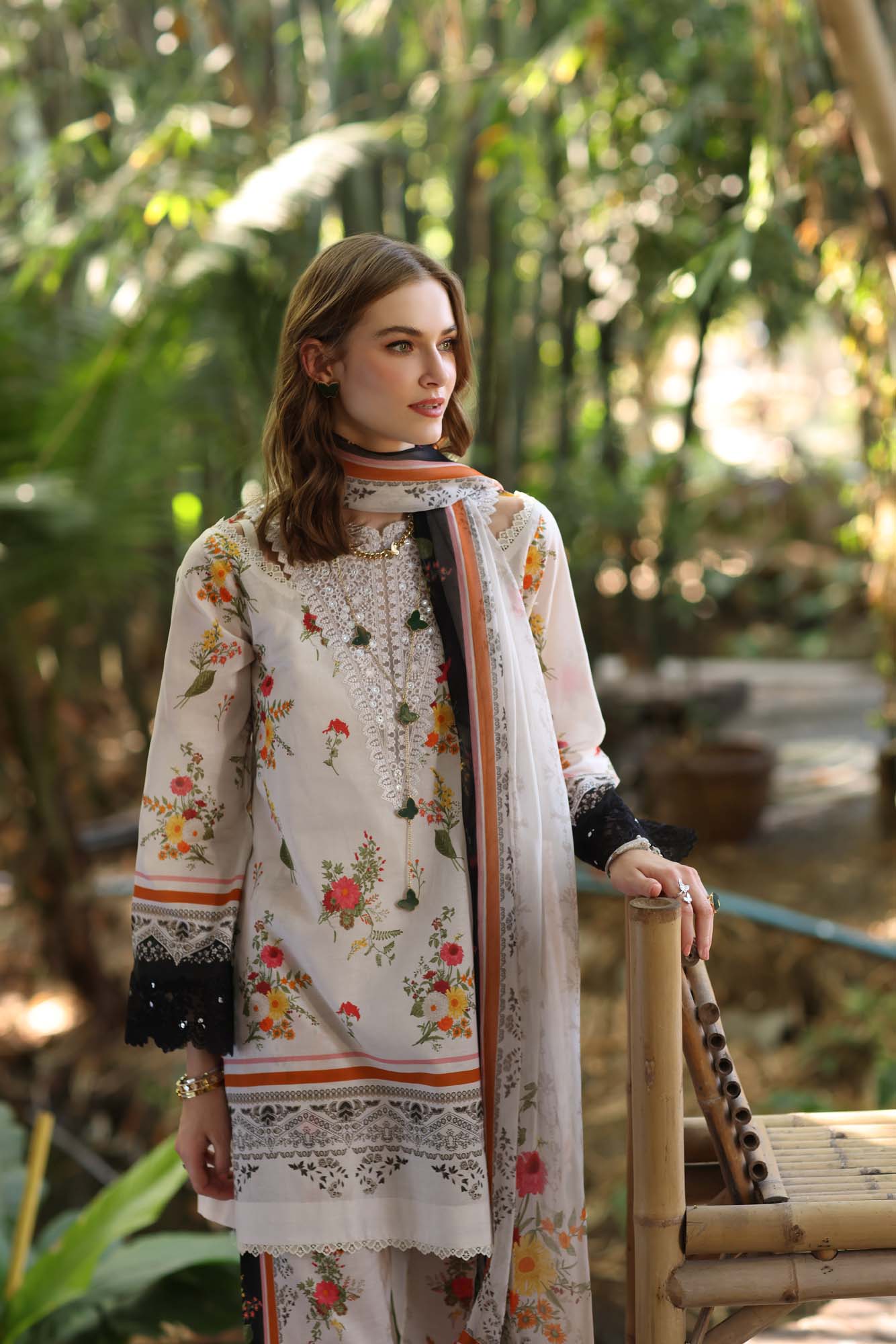 Noor by Saadia Asad | Eid Luxe Printedkari | D4-B L Off White Lawn