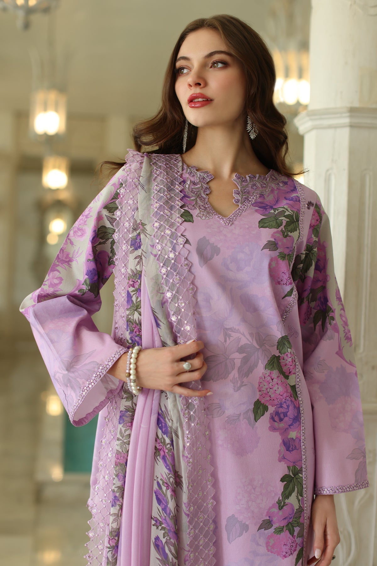 Charizma | Aniq Lawn Collection | AN5-03 L Lilac Lawn