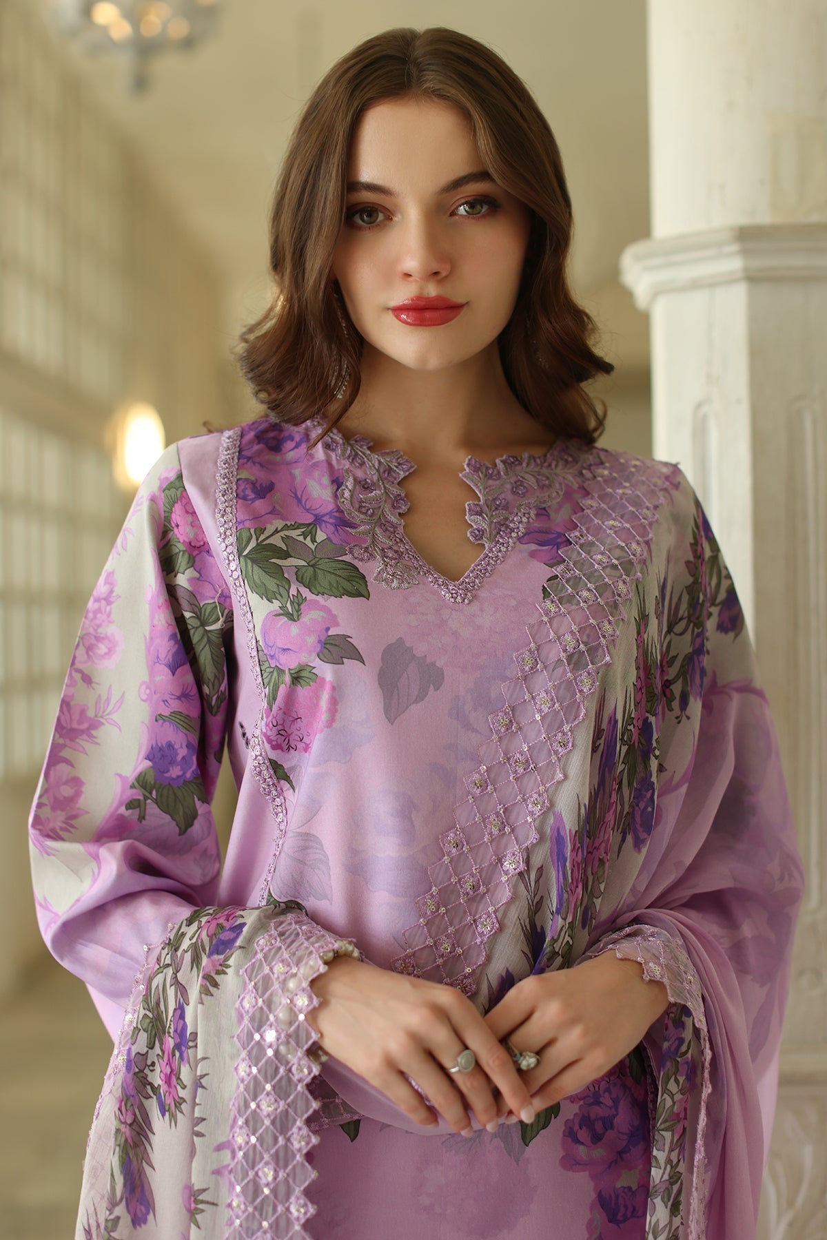 Charizma | Aniq Lawn Collection | AN5-03 M Lilac Lawn