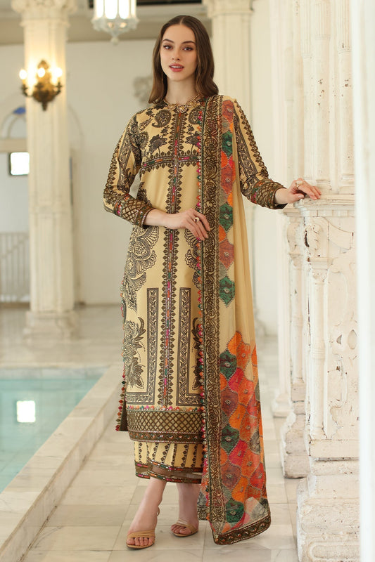 Charizma | Aniq Lawn Collection | AN5-04 XS Pale Yellow Lawn