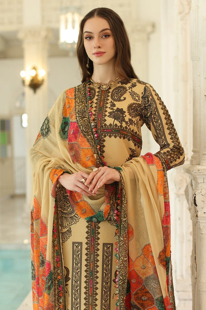 Charizma | Aniq Lawn Collection | AN5-04 L Pale Yellow Lawn
