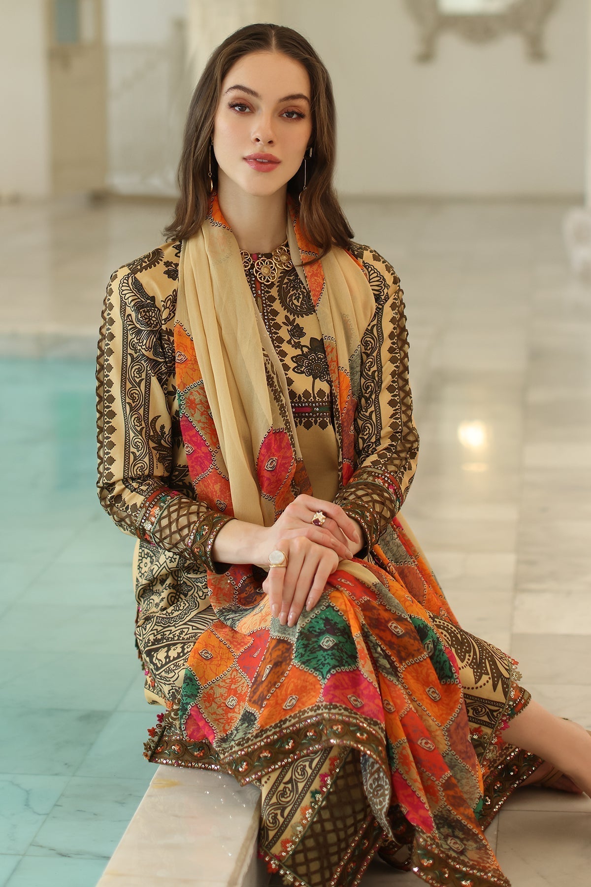 Charizma | Aniq Lawn Collection | AN5-04 XL Pale Yellow Lawn