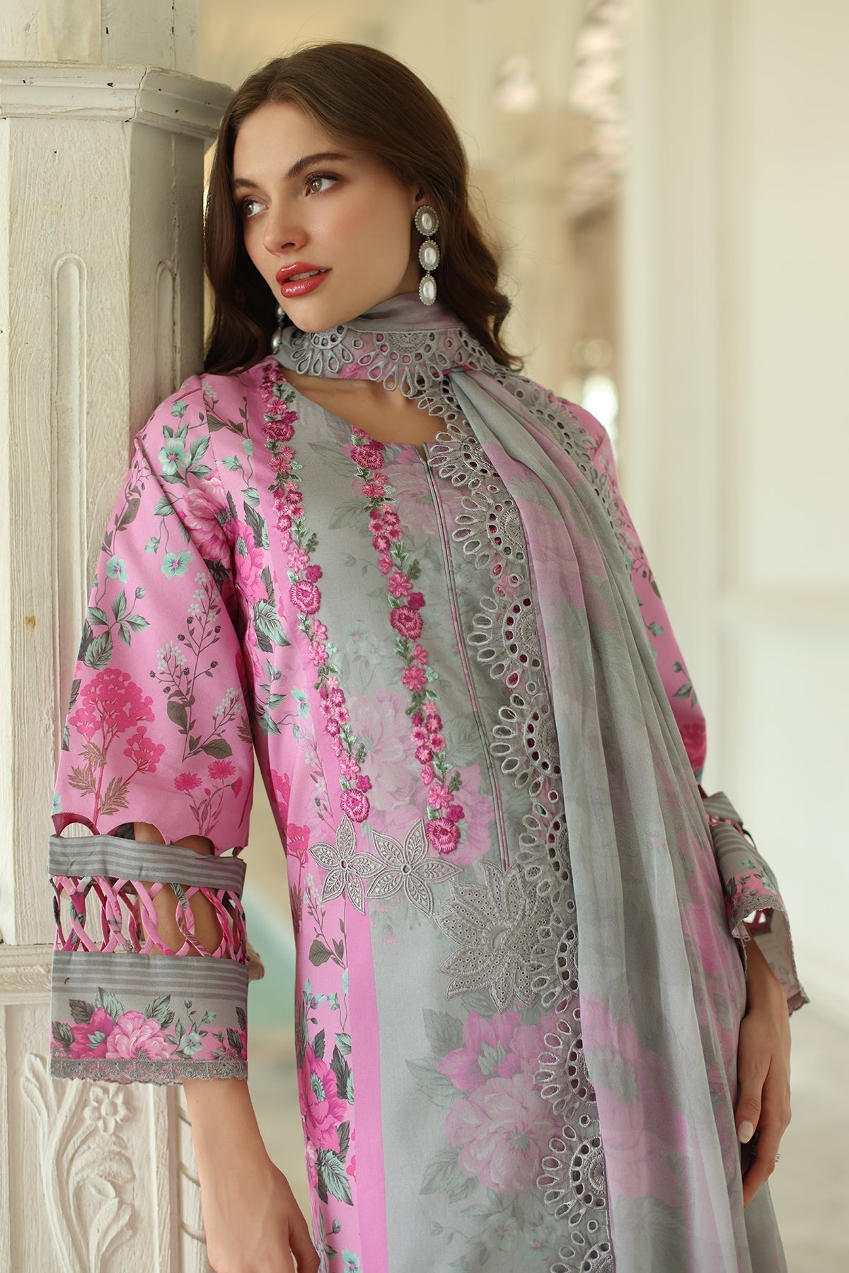 Charizma | Aniq Lawn Collection | AN5-06 M Gray Lawn