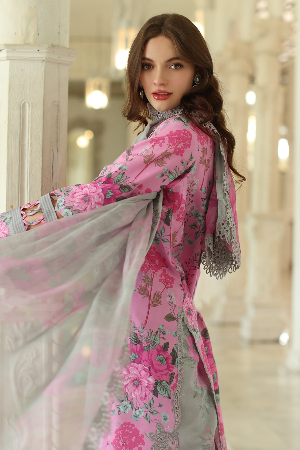 Charizma | Aniq Lawn Collection | AN5-06 S Gray Lawn