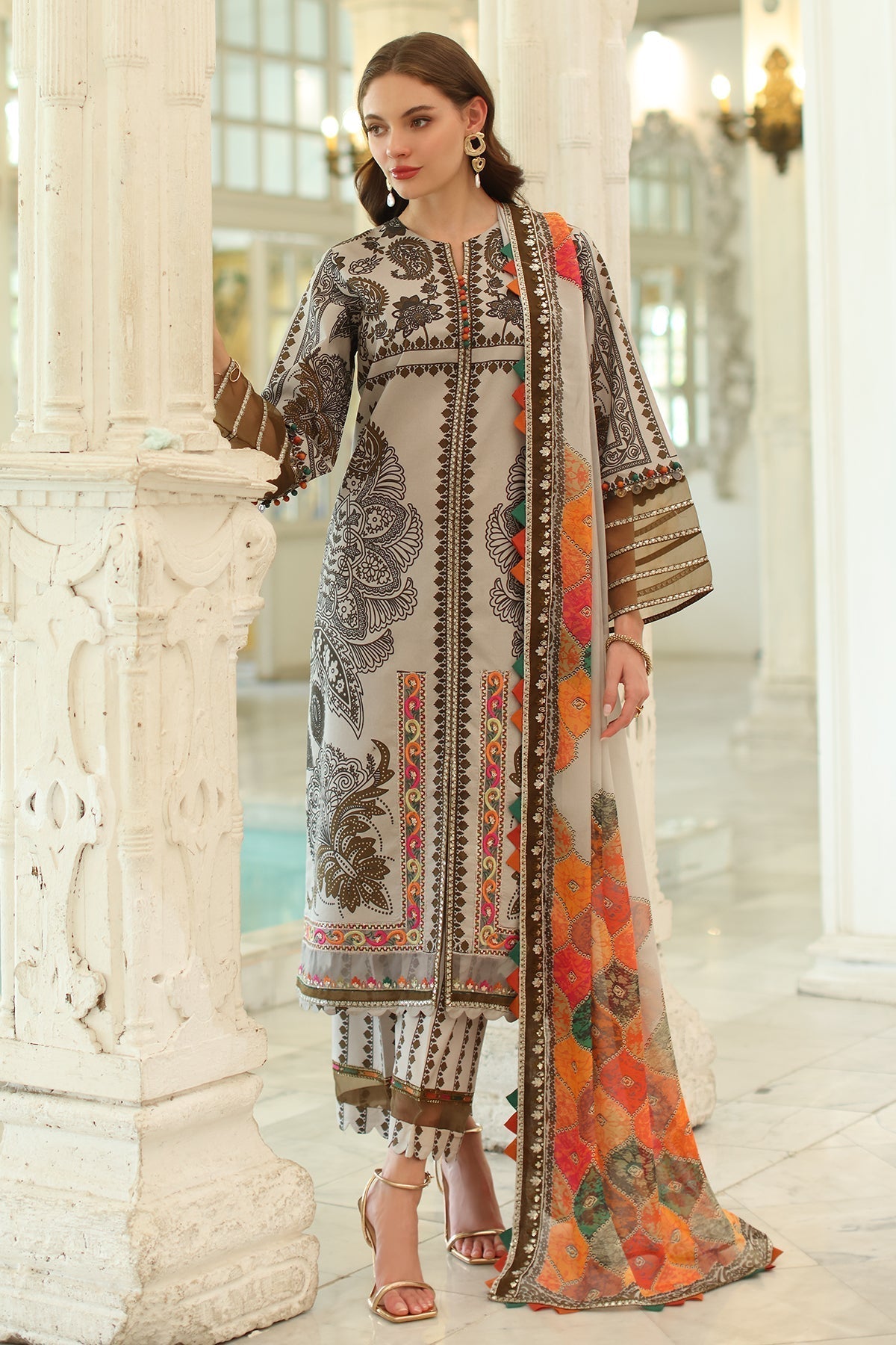 Charizma | Aniq Lawn Collection | AN5-08 XS Beige Lawn